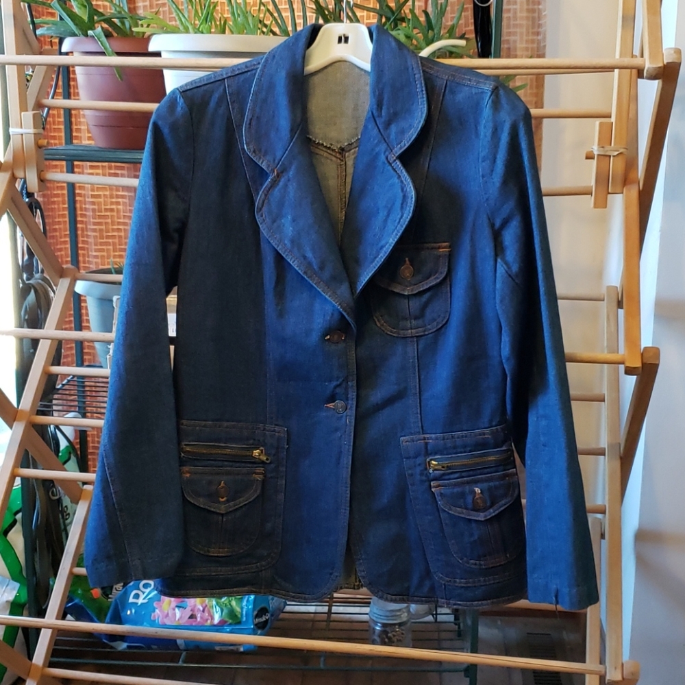 1 Blue Jean Blazer sz 13 Jacket Coat sz S
